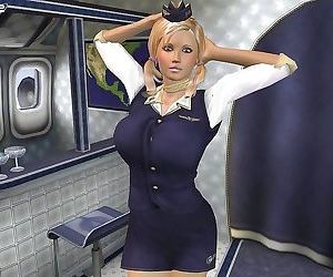 Busty stewardess fucked and..